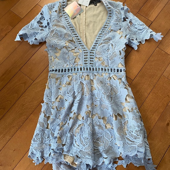 MISSGUIDED - BRAND NEW Baby Blue Romper - Picture 2 of 6